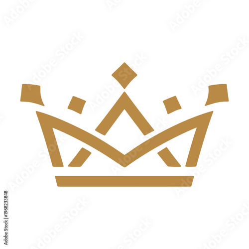 Elegant gold crown with intricate geometric design and sparkling embellishments