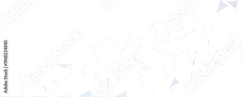 Cyan and blue plexus network with connected dots and geometric lines forming a sparse digital mesh on a clean white background