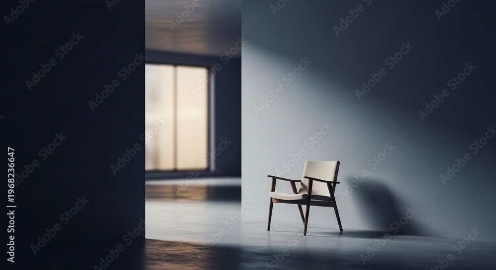 Fototapeta premium Minimalist Interior Design - A Study in Light and Shadow.