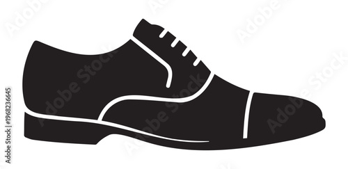 A black and white image of a dress shoe Vector