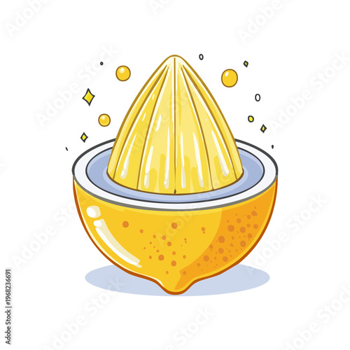 Freshly Squeezed Citrus Juice from a Manual Juicer Kitchen Tool