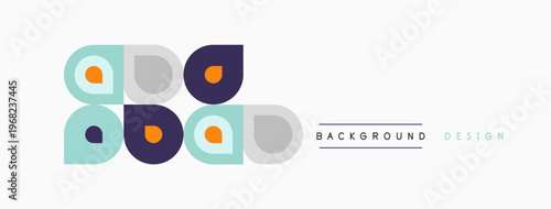 Abstract geometric shapes, colorful squares, circles. Minimalist design element for backgrounds, patterns, branding. Clean aesthetic.