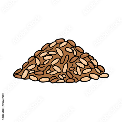 Illustration of a pile of mixed grains and seeds