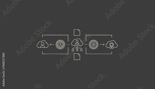 Cloud Computing Data Flow Diagram Illustrating Digital Transformation.
