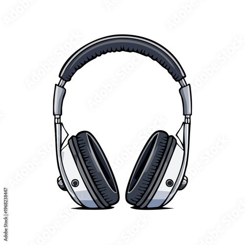 Modern Silver Headphones with Black Accents for Audio Listening