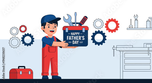 Happy Father's Day Toolbox Gift - Mechanic Dad Celebration