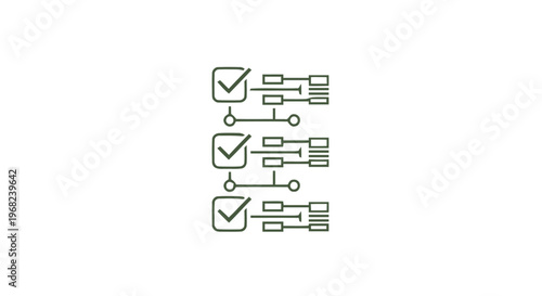 Checklist with Connected Data Points on White Background.