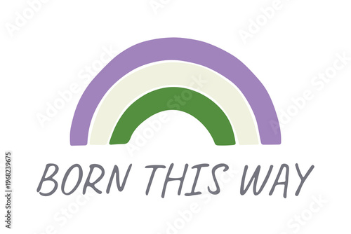 Colorful rainbow shape Genderqueer pride flag Happy pride day LGBTQIA community Pride Month Vector hand drawn doodle for posters, stickers, logo, cards