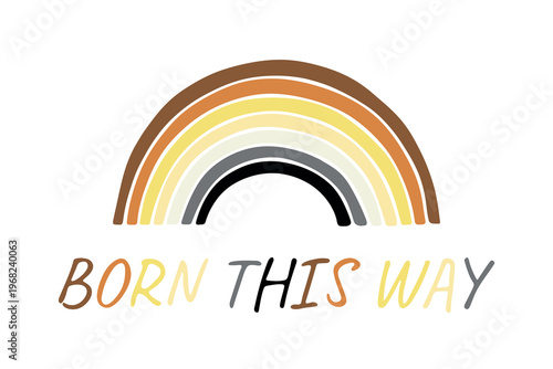 Colorful rainbow shape Bear brotherhood pride flag Happy pride day LGBTQIA community Pride Month Vector hand drawn doodle for posters, stickers, logo, cards