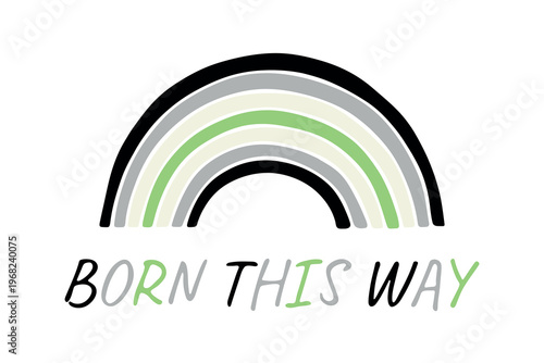 Colorful rainbow shape Agender pride flag Happy pride day LGBTQIA community Pride Month Vector hand drawn doodle for posters, stickers, logo, cards