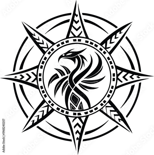 Celtic knot tattoo with sun and moon design
