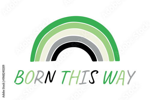 Colorful rainbow shape Aromantic pride flag Happy pride day LGBTQIA community Pride Month Vector hand drawn doodle for posters, stickers, logo, cards