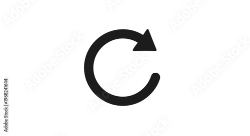 Black Circular Arrow Recycling Symbol.