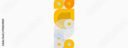 Abstract geometric shapes, circles, rectangles overlap. Soft pastel colors create modern design. Minimalist composition, clean aesthetic.