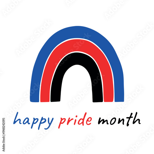 Colorful rainbow shape Polyamory pride flag Happy pride day LGBTQIA community Pride Month Vector hand drawn doodle for posters, stickers, logo, cards