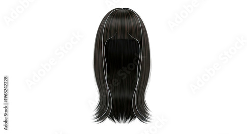 Dark Brown Wig with Bangs and Long Layers