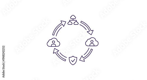 Cloud Computing Data Security and Protection Concept Illustration.