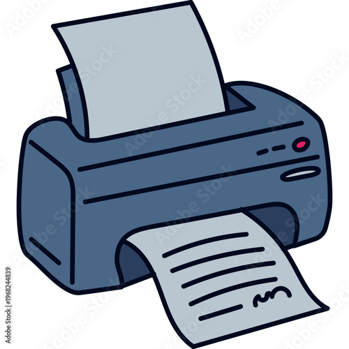 Hand Drawn Office Printer Illustration