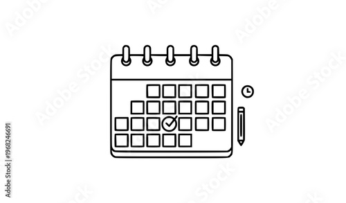 “Calendar vector icon with date, schedule, and planner symbol for UI, web, mobile app, and digital organization design”