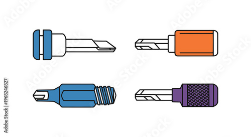 Lathe Tool Line art vector modern abstract color