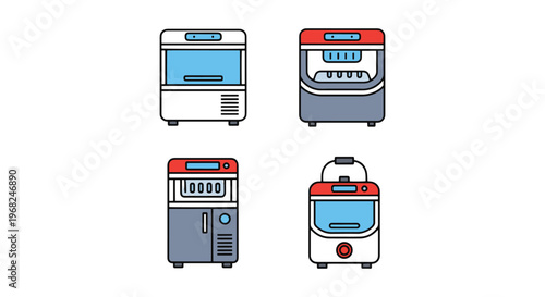Ice Maker Machine Line art clean abstract shapes