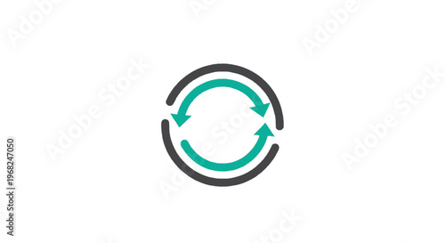 Circular Arrows Symbolizing Recycling and Renewal on White Backdrop.