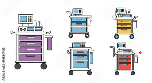 ICU Trolley Line art vector creative abstract design illustration