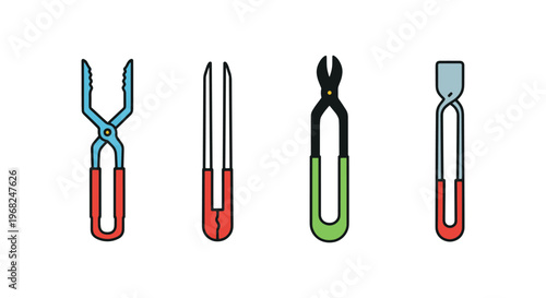Laboratory Tongs Line art clean simple illustration vector