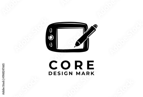 Digital Drawing Tablet Icon Presented As Bold Silhouette Black Vector Illustration For Cartoonist And Graphic Design Tool Use