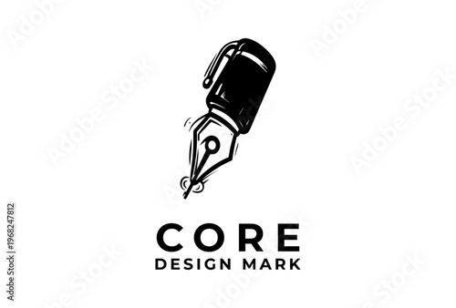 Comic Ink Pen Icon Presented As Bold Silhouette Black Vector Illustration For Cartoonist And Illustration Tool Use
