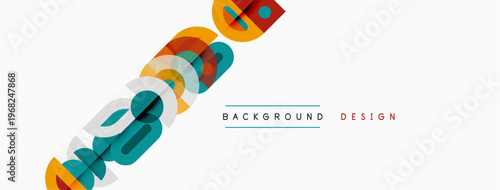 Abstract colorful design. Overlapping shapes create dynamic visual effect. Text reads background design. Simple, modern aesthetic.