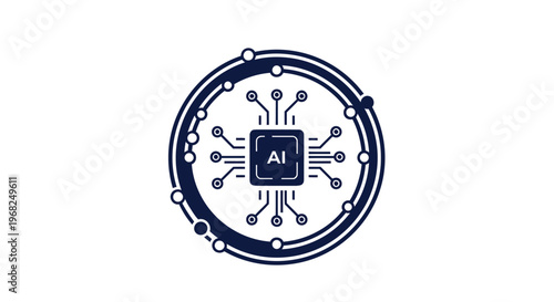 Artificial Intelligence Chip Design - Futuristic Technology Concept Illustration.