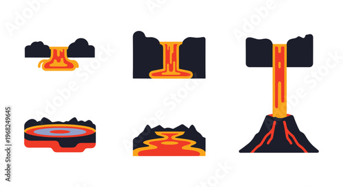 Lava Flow Line art vector set abstract design illustration