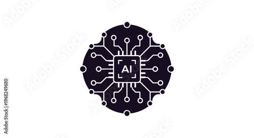 Artificial Intelligence Chip Design - Futuristic Technology Concept.