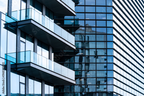 Wallpaper Mural Modern architecture building reflecting urban sky Torontodigital.ca