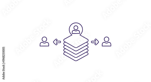 Conceptual illustration of a business collaboration and teamwork process.