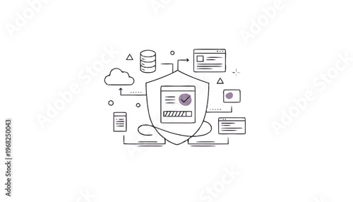 Computer Security System Protection Concept.