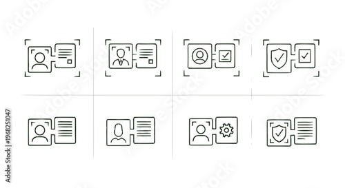 Collection of Identity Verification Icons for Security and Access.