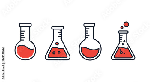 Laboratory Flask Line art minimal abstract shapes