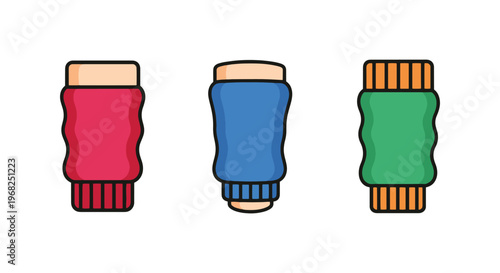 Leg warmers Line art vector abstract color shapes