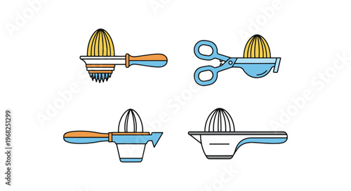 Lemon Squeezer Line art vector simple abstract color design