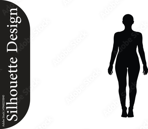 Silhouette of a woman's body shown from the front, representing a female form for design or graphic purposes