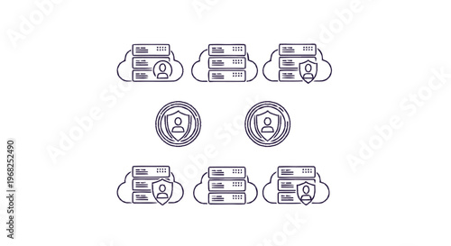 Cloud Computing Security - Data Protection and Network Safeguarding Illustration.