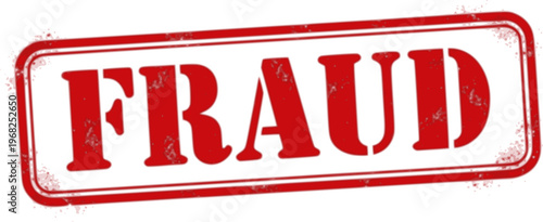 Red grunge stamp with the word fraud on white background
