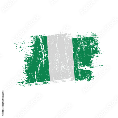 Nigeria flag with grunge effect - vector illustration