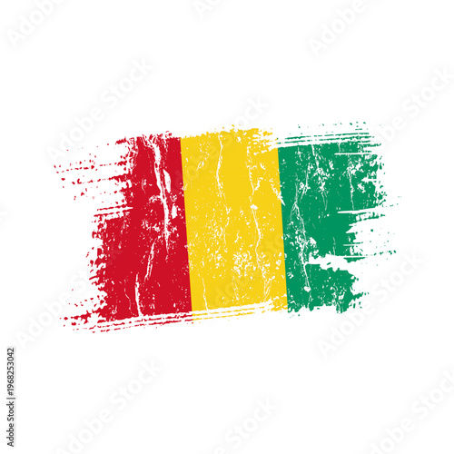Guinea flag with grunge effect - vector illustration