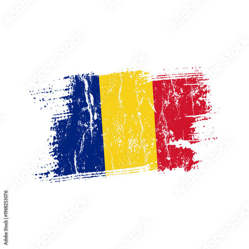 Romania flag with grunge effect - vector illustration