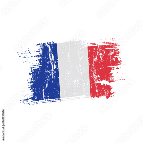 France flag with grunge effect - vector illustration