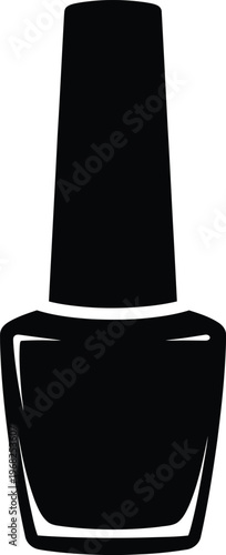 Silhouette black bottle of nail polish for professional manicure vector illustration