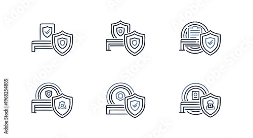 Collection of Shield Icons Representing Security and Protection Concepts.